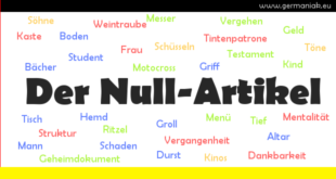 Der Null-Artikel - rodzajnik zerowy/brak rodzajnika